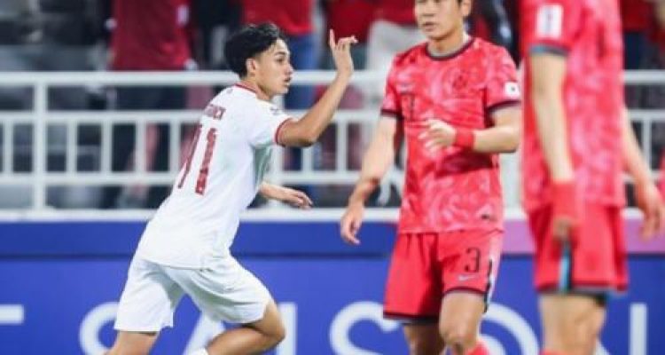 Rafael Struick mencetak dua gol pada pertandingan timnas U-23 Indonesia melawan Timnas U-23 Korea Selatan (Foto: AFC)
